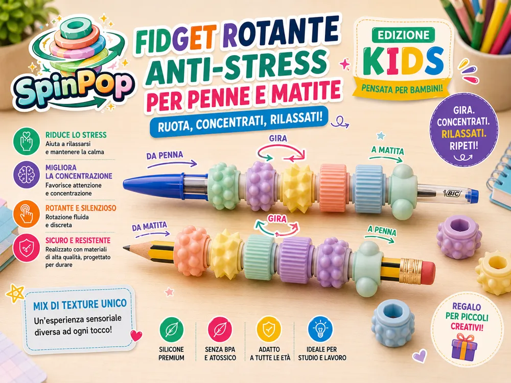 Set of 5 Pen & Pencil Texture Fidgets