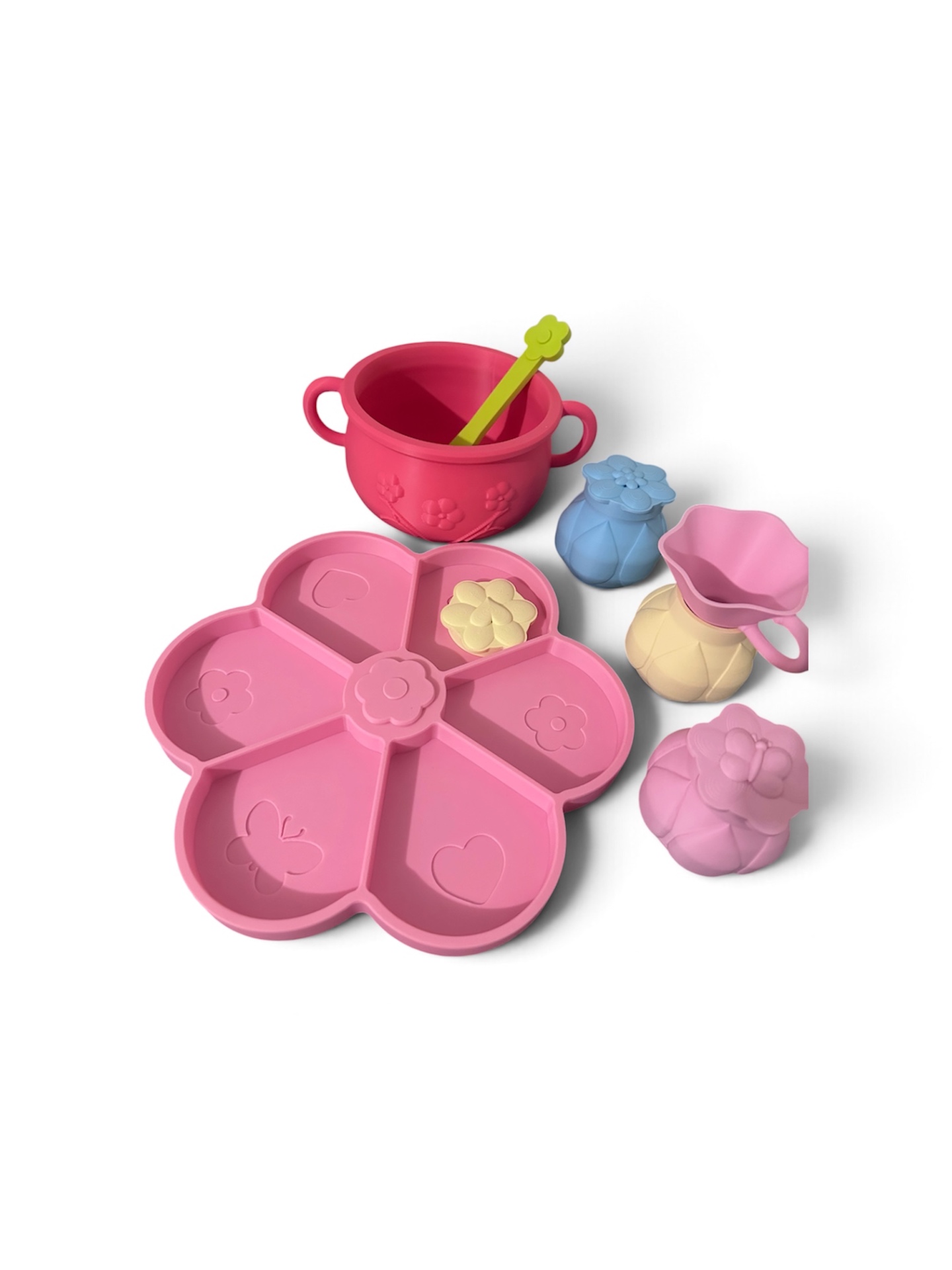 Actual printed Fairy Blossom Wishes play set with flower tray, pots and scoop
